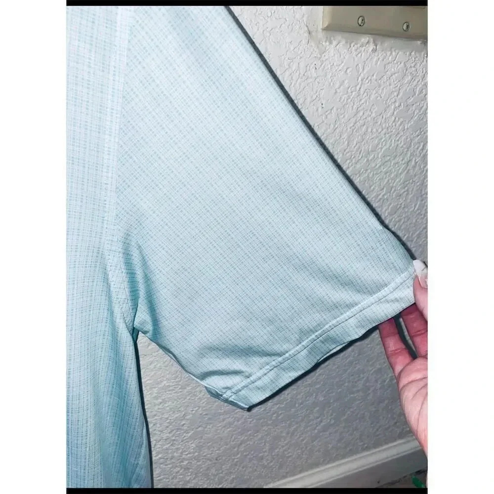FootJoy Men's M Golf Polo Shirt Lone Tree Golf Course Logo Light Blue Check M - Picture 4 of 7